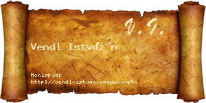 Vendl István névjegykártya